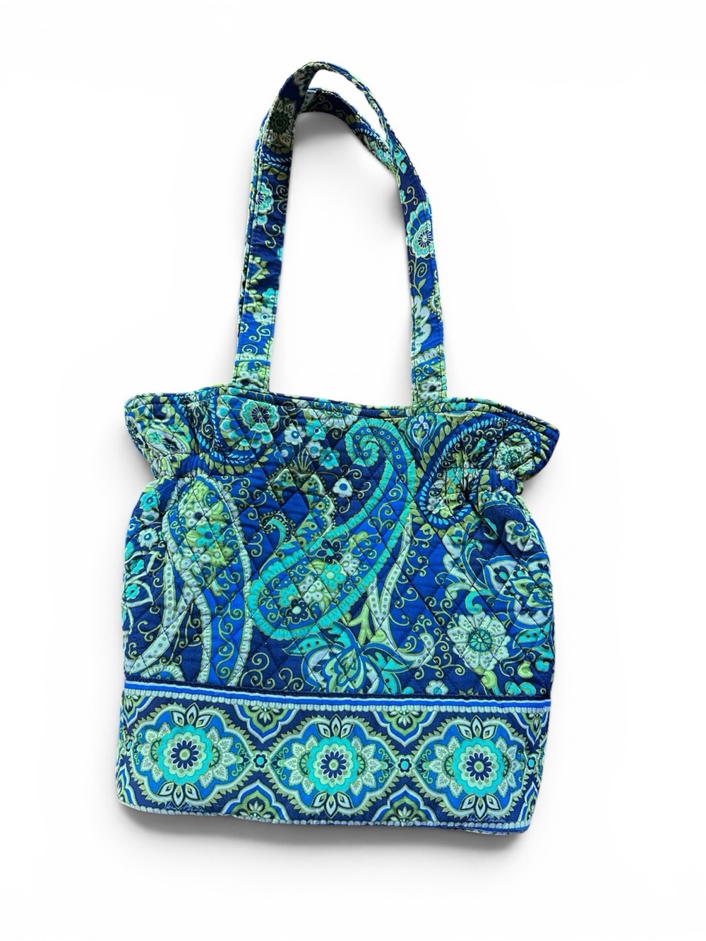 Vera Bradley Blue & Teal Paisley Quilted Tote